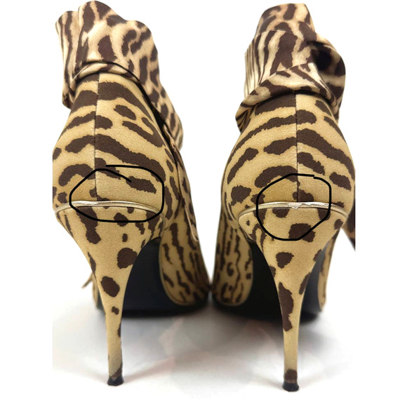 Zimmermann Womens Ankle Tie Heels Size 8 Stiletto Pointed Toe Cheetah Designer - Picture 7 of 10